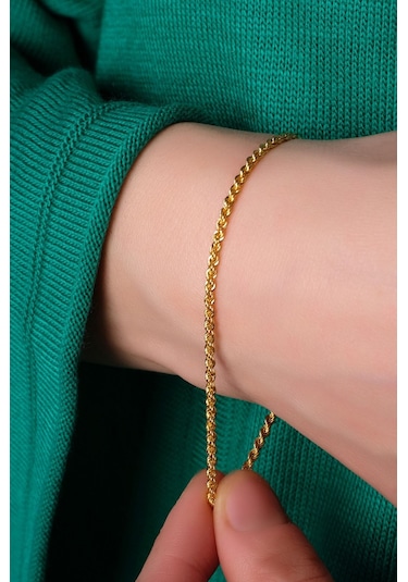 Halat Bileklik N11.13558 Sarı Altın