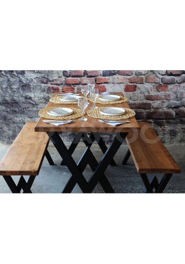 Doğal Ahşap Mutfak Masası-8 Kişilik Masa-80-180