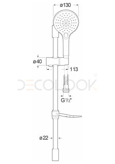 Roca Aurea AA5B247CC0K 3 Fonksiyonlu Sürgülü El Duşu Takımı Krom
