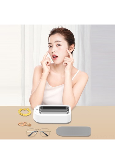 Yaleker Gs350 Ultrasonik Gözlük Temizleyici 48khz Titreşim 640ml 304 Çelik 2 Zaman Ayarı 5/10dk Tek Tuşlu Kontrol Gri Euro Standartı