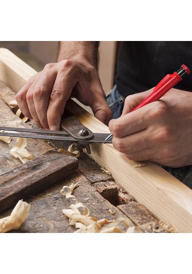 Hangfox Ahşap İşçiliği Mekanik Kalem İçin Kırmızı Değiştirme Ucu Seti - Sadece Uçlar, 5 Adet Grafit Uçlu Kutulu Paket