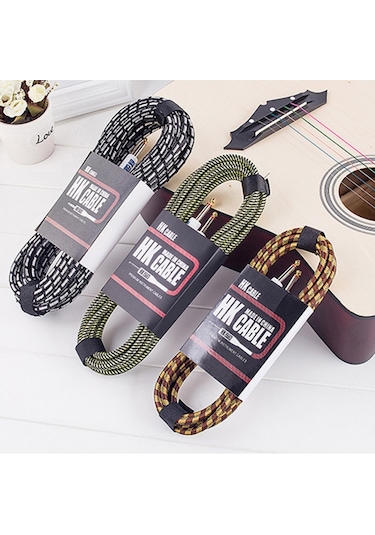 Sones Ahşap Gitar Bas Bağlantı Kablosu Gürültü Azaltıcı Ses Kablosu, Kablo Uzunluğu: 10 M, Rastgele Renk Teslimatı