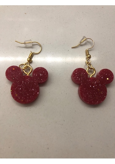 Lim10lubahce Kırmızı Simli Figürlü Küpe Kırmızı