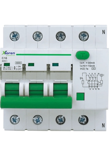 Xkoren 6ka 4p 40a 300ma Ac Tipi Kaçak Akım Korumalı Otomatik Sigorta