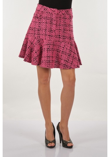 Unique Mode Kırçıllı Normal Bel Fuşya Kadın Etek Uw233702 001