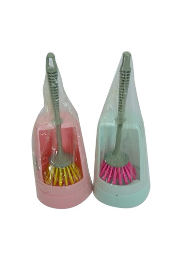 Zambak Plastik Muhafazalı Wc Tuvalet Klozet Fırça Takımı Karışık