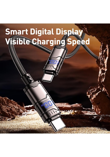 Remax C01-cc 100w Tip-c Tip-c Naylon Örgülü Veri Kablosu, Uzunluğu: 1.2m Siyah