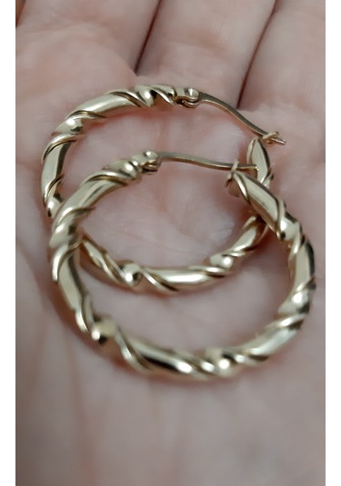 Giftworld Çelik Burgulu Halka Küpe