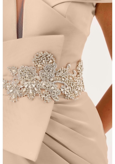 İlmio Bayan Abiye Elbise 3846003 Bej Bej