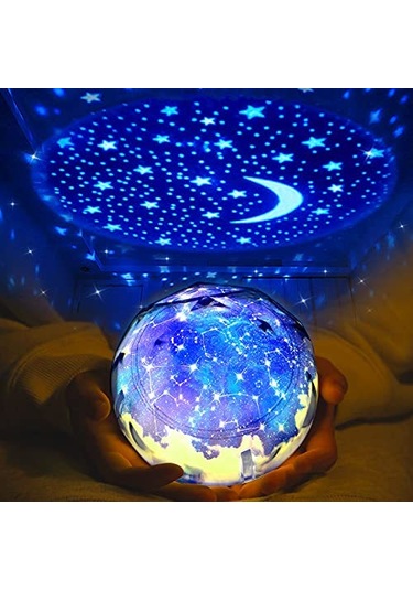 Ximistore9 Çocuklar İçin Evren Temalı Yıldız Projeksiyonlu Gece Lambası Ve Duvar Dekoru