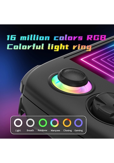 Anbernıc Rg Cube Retro Handheld Game Console With 3.95 Inch Screen T820 Cpu Android 13 Rgb Light With 128g Tf Card Black