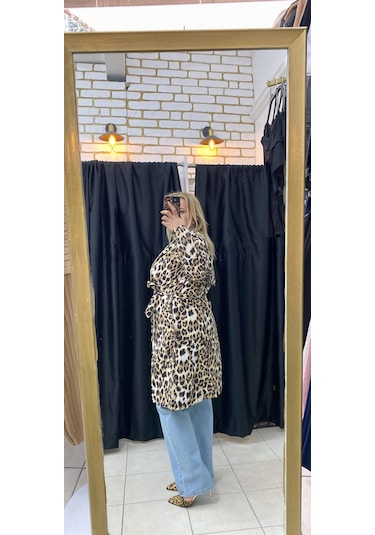 Leopar Trençkot Astarsız