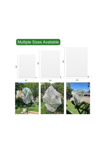 Geeksen 2 Adet Ağacı Ve Bitki Koruması İçin 1.8x1.8m Transparan Ağ Zip Ve Çekmeceli - Yağmur/solar Geçirir, Kuş/böcek/gösterge Engelleri