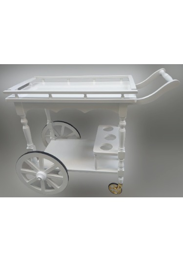 Servis Araba Teker Model Ahşap Kayın İnce Torna İskelet Natüre Boya ,yemek Servis İdeal Çözüm