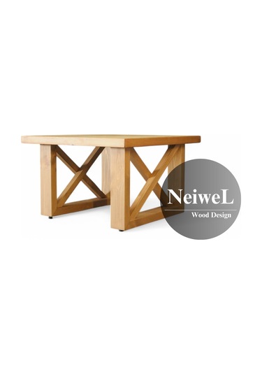 Neiwel Laila Doğal Ahşap Sehpa-100-100 Açık Ceviz