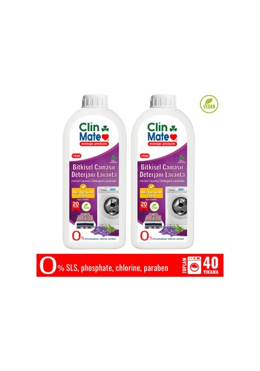 Clinmate Ekolojik Lavanta Bitkisel Çamaşır Deterjanı 20 Yıkama 2 x 750 ML