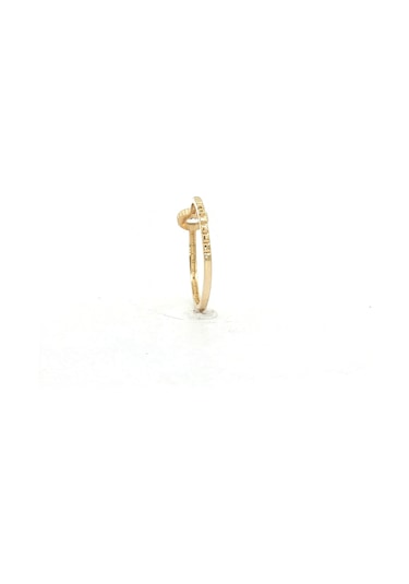 14 Ayar Altın Oval Solitaire Taşlı Eklem Yüzük