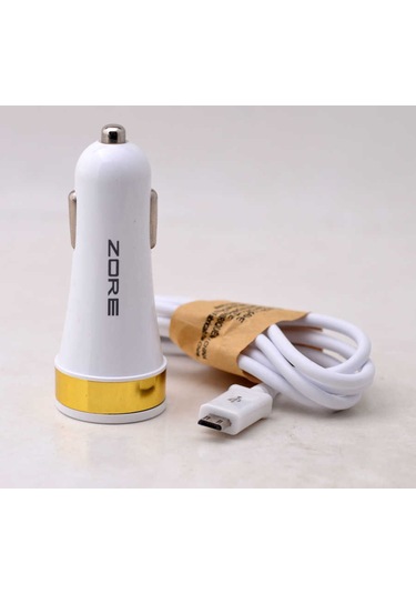 Biriva Home 3 Usb Li 2 İn 1 Micro Araç Şarj Seti 3000 Mah - Beyaz Beyaz