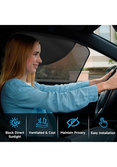 Suofeng Araba Pencere Güneşlik: Çift Katlı Magnetlı, Isı Ve Uv Engeli, Kombine Sürücü + Arka Pencere 2 Adet