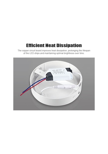 Konesam 18w Led Tavan Lambası 6000k Beyaz Işık, Yüksek Parlaklık, Alüminyum Gövde, Kolay Kurulum, Koridor/balkon Uygun 22 3.2cm Beyaz