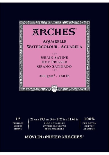 Arches Suluboya Defteri Blok Sıcak Baskı 300 G 21x29 Cm. 12 Yp