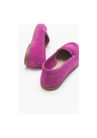 Luvishoes F02 Fuşya Süet Kadın Babet Fuşya