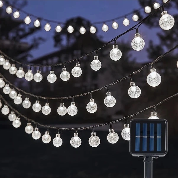 Trendooze 100 Adet Solar Kristal Küre Led Mekan Aydınlatma 39.3ft Dış