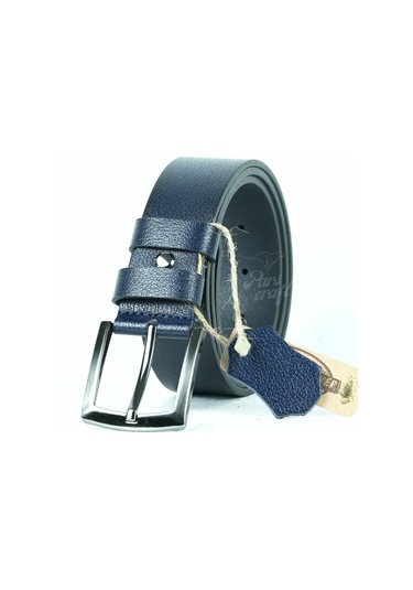 Hakiki Manda Derisi Erkek Kemer 4 Cm Lacivert Kot Kumaş Kemeri Lacivert