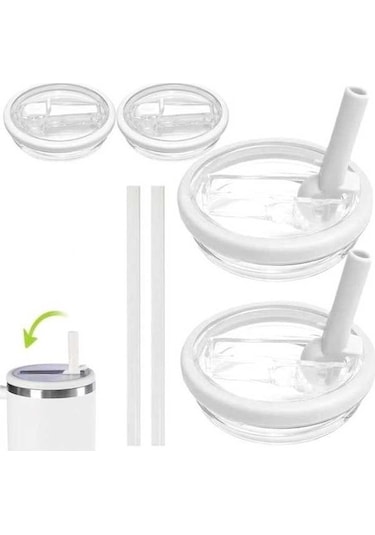 Novahub Stanley 40oz Quencher Hasır Yedek Parçaları, 4 Adet Beyaz Beyaz