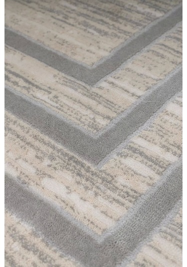 Pyramid Modern Salon Ve Oturma Odası Halısı - Krem Gri Gri