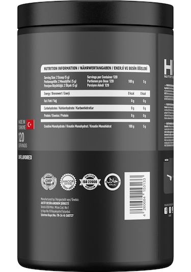 Hiq Nutrition Hıq Creatine Monohydrate Xl 600g Unflavored