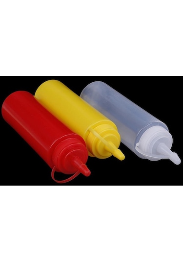 Sarı Mutfak Plastik Salata Sıkma Şişesi 8 Oz Sos Sirke Yağı Ketçap Aracı İçin