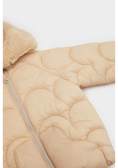 Defacto Erkek Bebek Kapüşonlu Fermuarlı Kapitoneli Mont E8211a525aubg65 Bej