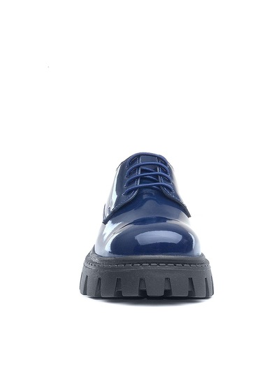 Rakerplus Lacivert Rugan Bağcıklı Kız Çocuk Oxford Okul Ayakkabı Lacivert