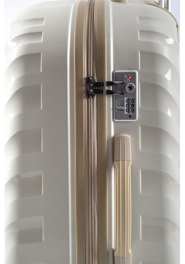 Ççs 5263 Polipropilen Battal Boy Valiz Beyaz-bej