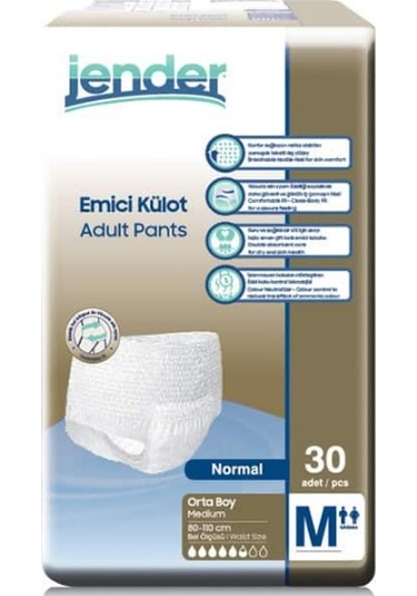 Jender Emici Külot Yetişkin Hasta Bezi M 8 x 30'Lu