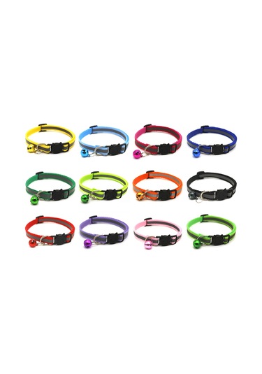 Xindoker Fluoresan Yeşil Köpek Ve Kedi Kolye, Yansıtıcı Kumaş, Zil, Ayarlanabilir, Kayıp Olmama Riski Düşük, Nylon Malzeme, Tüm Mevsimler İçin