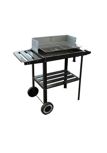 Pratik Kömürlü Mangal Rüzgar Korumalı Barbekü-yan Ve Orta Raflı T