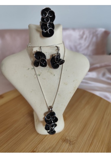Oksitli Gümüş Sarmarlı Set Gümüş