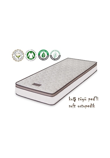 Uzunbebe 120X200 Heyner Kuş Tüyü Ped'Li Ortopedik Tek Kişilik Yaylı Yatak
