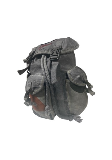 Kaliteli Tek Gözlü Vintage Disayn Unisex Sırt Günlük Okul Gezi Kamp Trekking Çantası Kc Ahtapot Bag Gri - Haki