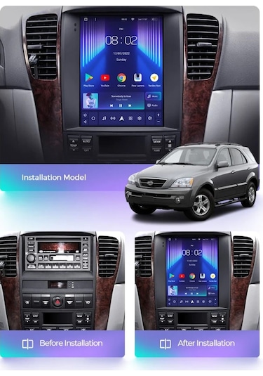 Aln Kia Sorento Tesla 2002/2006 6gb Ram 64gb Hafıza Carplay Android Multimedya 12"