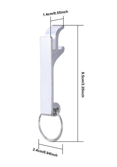 Kangvka Alüminyum Anahtar Zinciri Açıcı - 6 Adet Siyah, Bidon Ve Konser Açma İşlevi, Hafif Ve Taşınabilir Gümüş