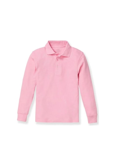 Tezzgelsin Erkek Çocuk Uzun Kol Polo Yaka Okul T-shirt Pembe