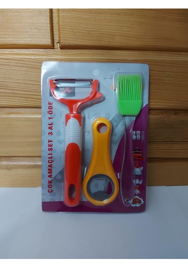 3 Parça Kapak Açıcı Yumurta Fırçası Ve Soyacak Set Mutfak Gereci