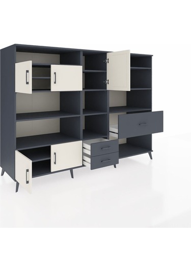 Kronos Dolap 13 Raflı 3 Çekmeceli 5 Kapaklı 220x59x163 Antrasit-a Antrasit-aytaşı/antrasit Kronos Dolap 13 Raflı 3 Çekmeceli 5 Kapaklı 220x59x163 Antrasit-a Antrasit-aytaşı/antrasit
