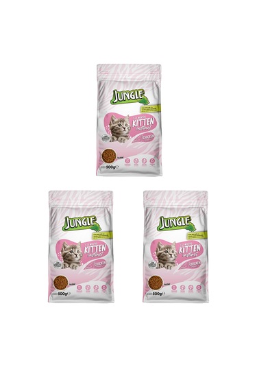 500 Gr Kuru Kedi Maması Yavru Tavuklu 3'lü