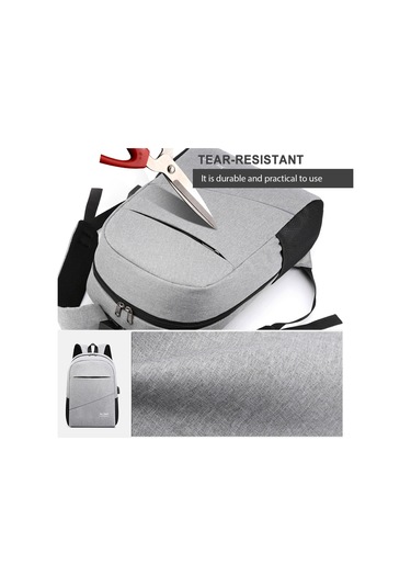 Ruicoo Erkek 3'lü Çanta Seti: Sırt Çantası + Askılı Çanta + Fermuarlı Cüzdan - Nylon-polyester - Dizüstü Bilgisayar Taşıma - Gri Çok Renkli