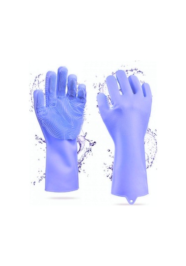 Silikon Eldiven Bulaşık Yıkama Eldiveni Dayanıklı Kaymaz Tırtıklı