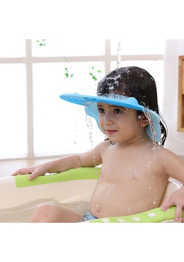 Sones Bebek Şampuanı Su Geçirmez Kulak Koruması Ayarlanabilir Duş Bonesi Pembe